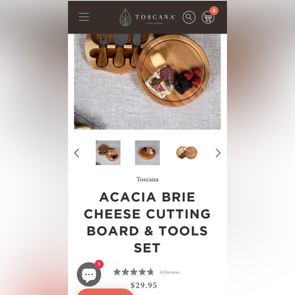 Acacia Brie Cheese Cutting Board & Tools
Set Still In Box - Picture 1 of 11